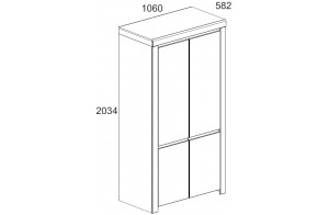 Двухстворчатый шкаф для одежды Таурус 2DG