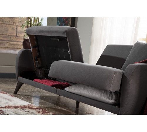 Трехместный Диван-кровать Flexy Флекси (темно-серый)