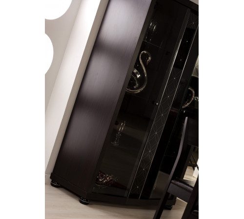 Двухстворчатый шкаф витрина в гостиную Мира MIRA-01 венге