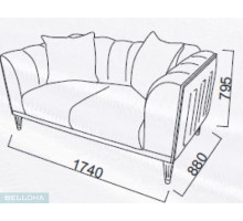 Двухместный диван-кровать Гравита (Gravita) GRAV-03 Беллона
