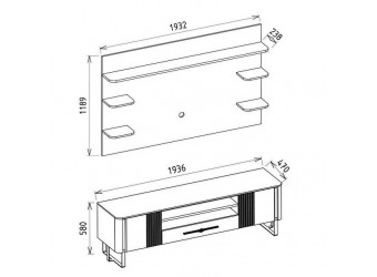 Тумба ТВ Миранте (Mirante) MINT-15