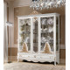 Пятистворчатая витрина в гостиную Стелла (белый золото)
