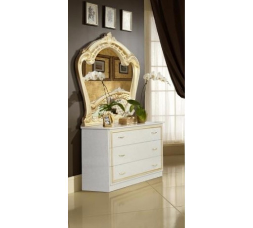 Комод с зеркалом Ольга (беж/золото)