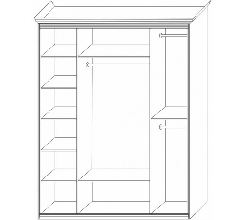 Шкаф 4-х дверный Неаполь Ясень анкор светлый (патина "серебро")