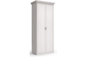 Шкаф 2-х дверный Неаполь Ясень анкор светлый (патина "серебро")