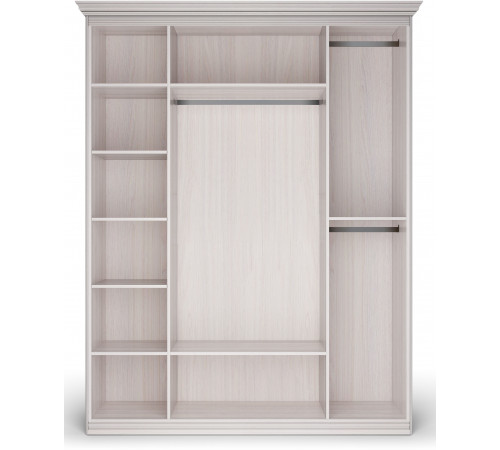 Шкаф 4-х дверный Неаполь Ясень анкор светлый (патина "серебро")