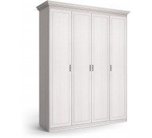 Шкаф 4-х дверный Неаполь Ясень анкор светлый (патина "серебро")