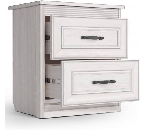 Спальня Неаполь Ясень анкор светлый (патина "серебро") экокожа «polo» белая.