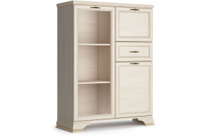 Шкаф низкий "тумба-витрина" Сиена (Бодега Белый)