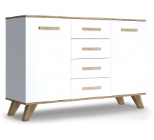 Гостиная Вега Скандинавия 2 (глянец, белый + дуб каньон)