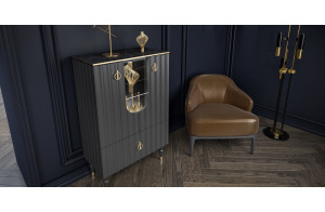 Комбинированный шкаф витрина Лоренсо МН-043-01