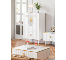 Комбинированный шкаф витрина Лоренсо МН-043-01 белый