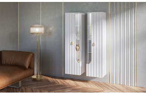 Шкаф-витрина навесной Лоренсо МН-043-02/03 белый