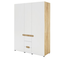 Трехстворчатый шкаф для одежды и белья с зеркалом в спальню Леонардо МН-026-08