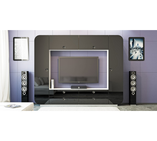 Стенка iMeb (АйМеб) МН-401.1 черный глянец от Мебель-Неман