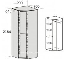 Угловой шкаф гардероб для спальни Элана, цвет Бодега белая