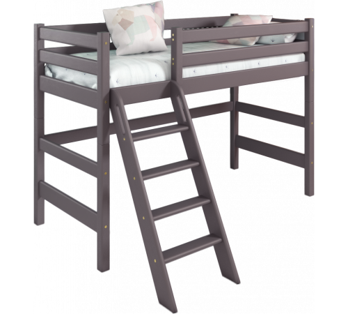 Кровать Соня Лаванда полувысокая вариант 6 с наклонной лестницей