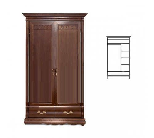 Шкаф для одежды Оскар ММ-216-01/02Б (орех)