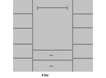 Четырехстворчатый шкаф для одежды Арредо MUR-113-04 с зеркалом