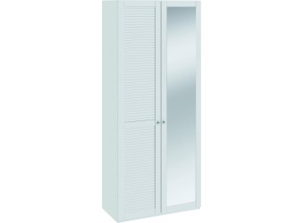 Шкаф для одежды с 1-ой глухой и 1-ой зеркальной «Ривьера» (Белый) СМ 241.22.002L