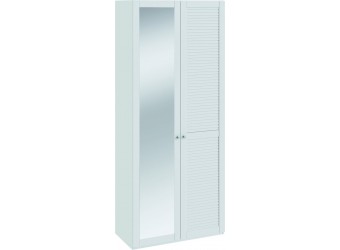 Шкаф для одежды с 1-ой глухой и 1-ой зеркальной «Ривьера» (Белый) СМ 241.22.002R