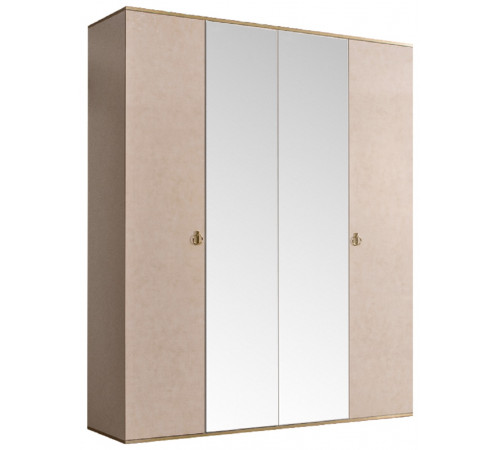Четырехстворчатый шкаф для одежды с зеркалом Rimini РМШ1/4 (латте)