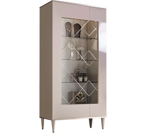 Шкаф витрина Rimini РМВ2-2С левый (слоновая кость)