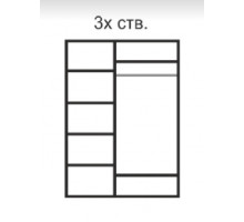 Трехстворчатый шкаф для одежды  Rimini Solo РМШ2/3 (s) (черный)