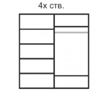 Четырехстворчатый шкаф для одежды Rimini Solo РМШ2/4 (s) (слоновая кость)