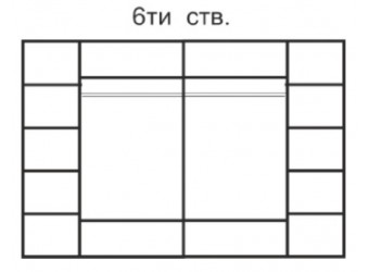 Шестистворчатый шкаф для одежды  Rimini Solo РМШ2/6 (s) (слоновая кость)