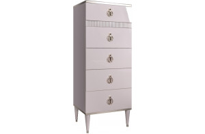 Комод узкий для белья с планкой Rimini Solo РМКМ-2 (s) (слоновая кость)