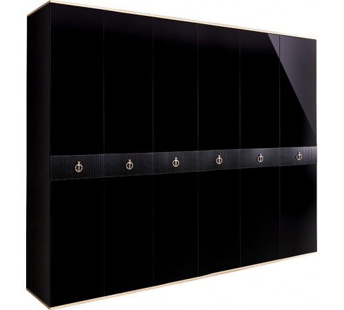 Шестистворчатый шкаф для одежды  Rimini Solo РМШ2/6 (s) (черный)