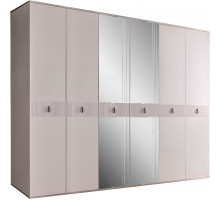 Шестистворчатый шкаф для одежды с зеркалом Rimini Solo РМШ1/6 (s) (слоновая кость)