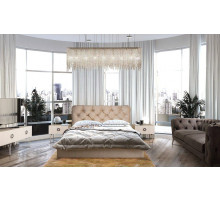 Двуспальная кровать с подъемным механизмом BOGEMIA (жемчуг)