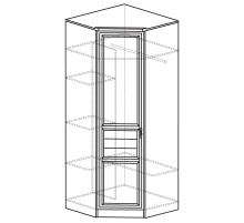 Угловой шкаф для одежды Лира 50 темный