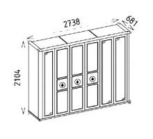 Шкаф платяной 6-ти дверный Мистраль (Mistral) MIST-34