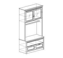 Шкаф витрина комбинированный Лючия 187 темный