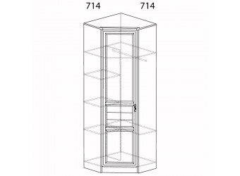 Угловой шкаф для одежды Лира 57 светлый