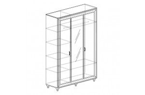 Трехдверный шкаф Афины кремовый белый 361